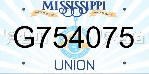G754075 Mississippi License Plate