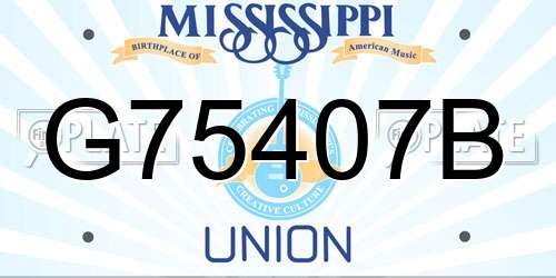 G75407B Mississippi License Plate
