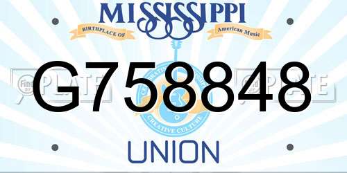 G758848 Mississippi License Plate