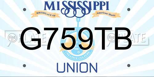 G759TB Mississippi License Plate