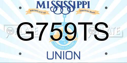 G759TS Mississippi License Plate