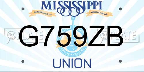 G759ZB Mississippi License Plate