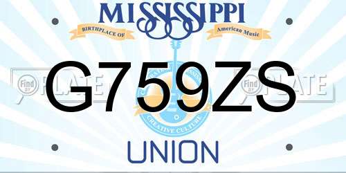 G759ZS Mississippi License Plate