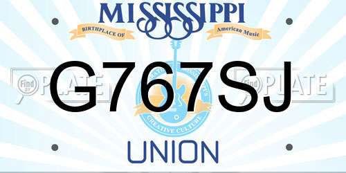 G767SJ Mississippi License Plate