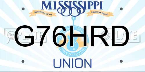 G76HRD Mississippi License Plate