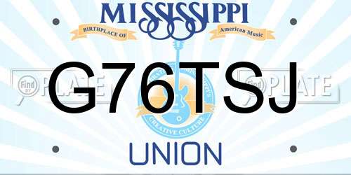 G76TSJ Mississippi License Plate