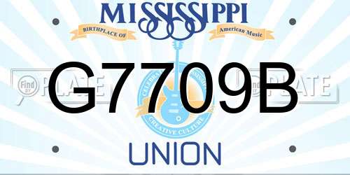 G7709B Mississippi License Plate
