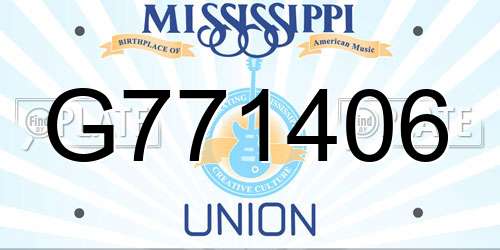 G771406 Mississippi License Plate