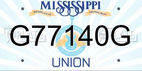G77140G Mississippi License Plate