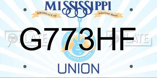 G773HF Mississippi License Plate