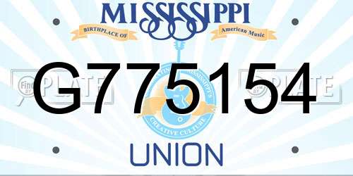 G775154 Mississippi License Plate