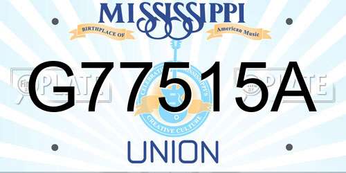 G77515A Mississippi License Plate