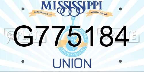 G775184 Mississippi License Plate