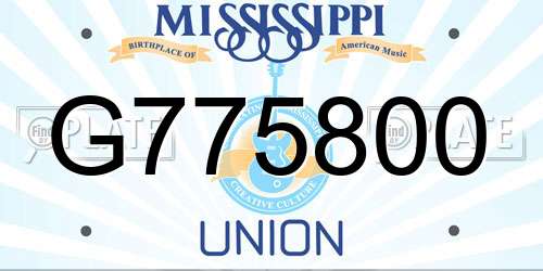 G775800 Mississippi License Plate