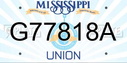 G77818A Mississippi License Plate