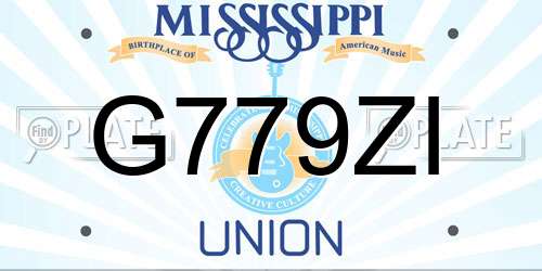 G779ZI Mississippi License Plate