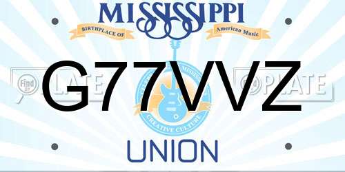 G77VVZ Mississippi License Plate