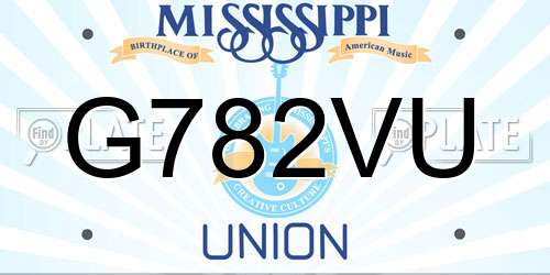 G782VU Mississippi License Plate