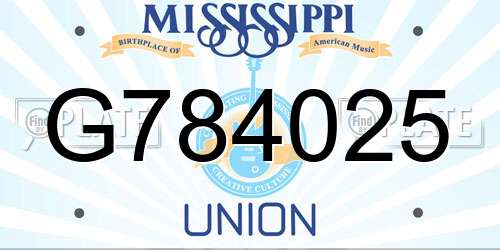 G784025 Mississippi License Plate