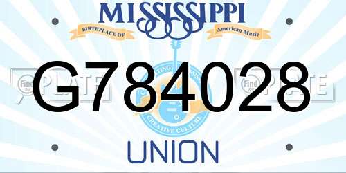 G784028 Mississippi License Plate