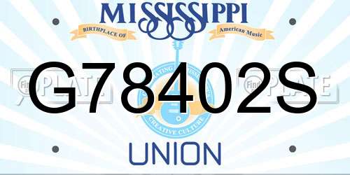 G78402S Mississippi License Plate