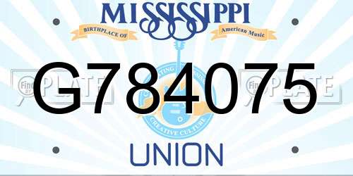 G784075 Mississippi License Plate