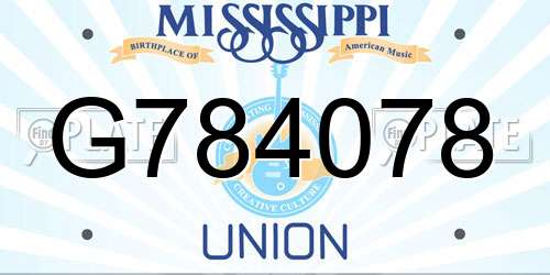 G784078 Mississippi License Plate
