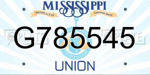 G785545 Mississippi License Plate