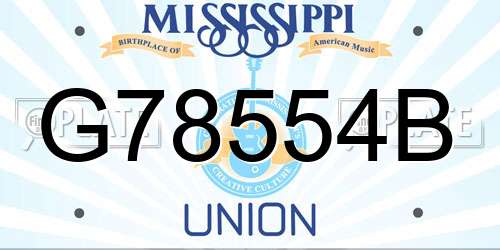 G78554B Mississippi License Plate