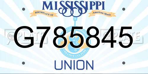G785845 Mississippi License Plate