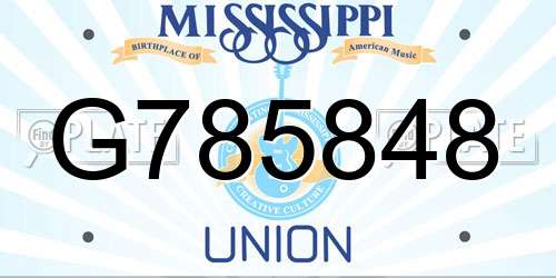 G785848 Mississippi License Plate