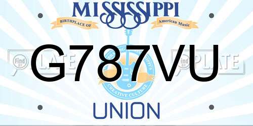 G787VU Mississippi License Plate