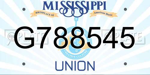 G788545 Mississippi License Plate