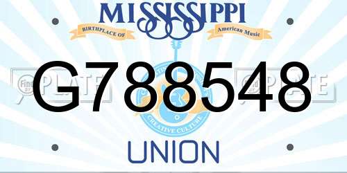 G788548 Mississippi License Plate