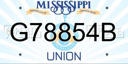G78854B Mississippi License Plate