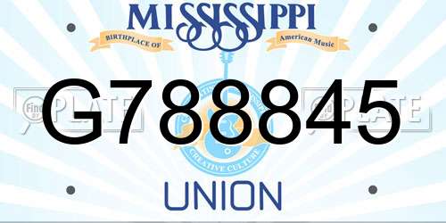 G788845 Mississippi License Plate