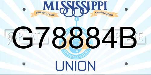G78884B Mississippi License Plate