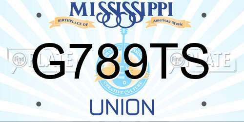G789TS Mississippi License Plate