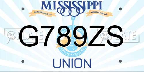 G789ZS Mississippi License Plate