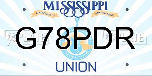G78PDR Mississippi License Plate