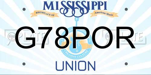 G78POR Mississippi License Plate