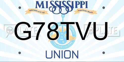 G78TVU Mississippi License Plate