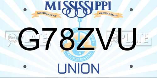 G78ZVU Mississippi License Plate