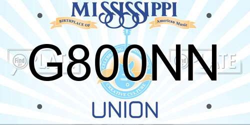 G800NN Mississippi License Plate