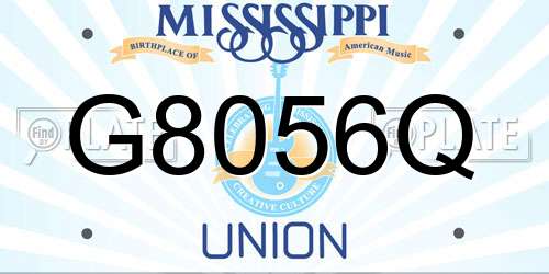 G8056Q Mississippi License Plate