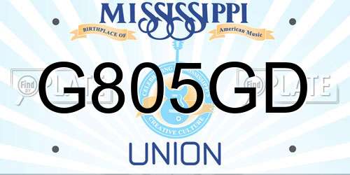 G805GD Mississippi License Plate