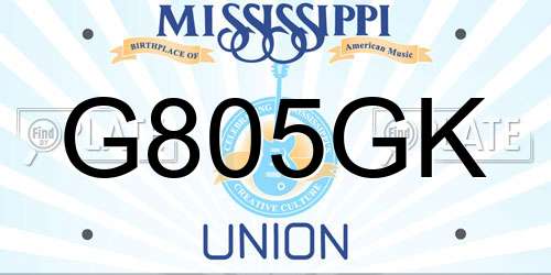 G805GK Mississippi License Plate