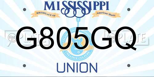 G805GQ Mississippi License Plate