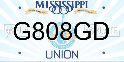 G808GD Mississippi License Plate