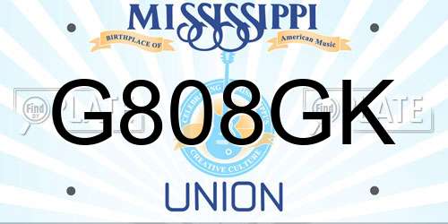 G808GK Mississippi License Plate